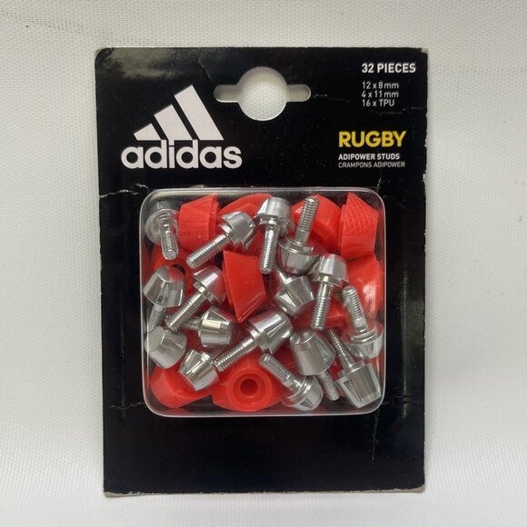 Adidas Adipower Rugby Studs 32-Pack | Cleat Replacement Spikes Set – Mixed Metal - Picture 1 of 6